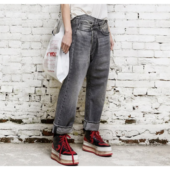 R13 Cross Over Jeans in Leyton Black Size 25 - Picture 3 of 16